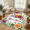 Covor din Catifea de Cristal cu Tematică Grădină Florală Covoraș Moale Personalizat cu Nume Text Decor Casă
