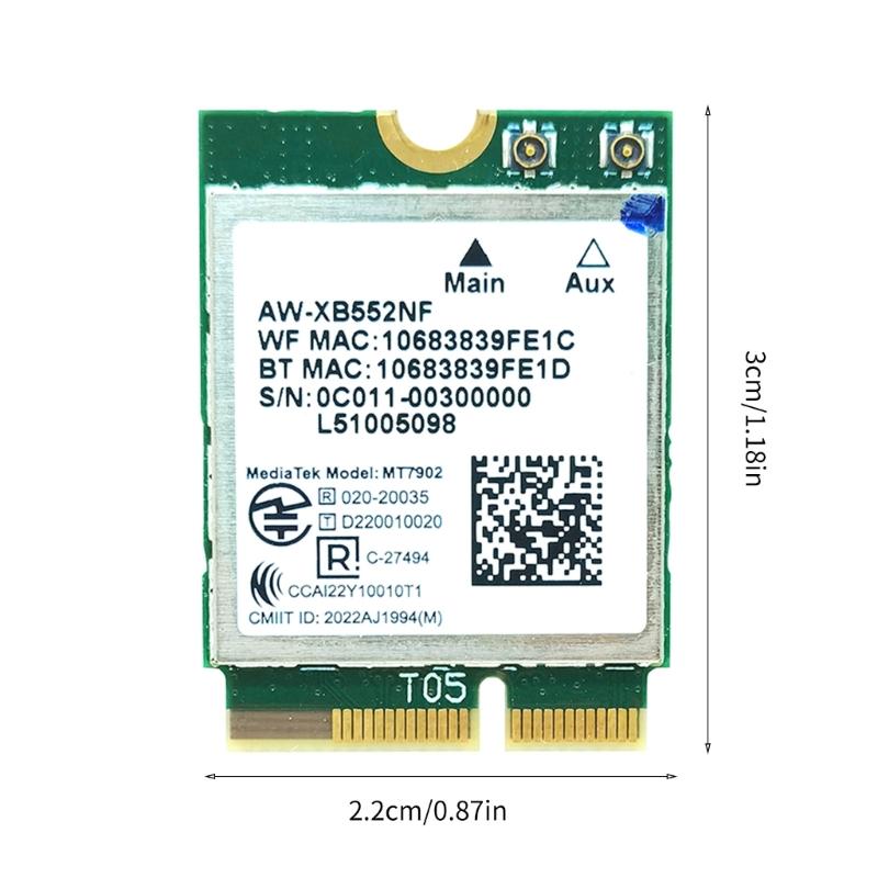 WLAN-Karte WiFi6E MT7902 AW-XB552NF 2.4/5/6Ghz Drahtloser Netzwerkadapter BT5.2 2.4G-300M 5G-1200M 6G-2400M