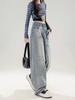 2025 Women's American Style Ripped Wide-Leg Floor-Length Jeans - Loose, Retro, Versatile for Spring and Autumn