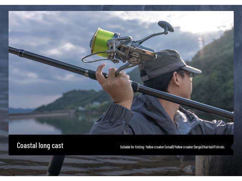 Linhu Sea Rod: New Super Hard Carbon Fiber Upgrade for Long-Distance Casting, Ideal for Sea and Rock Fishing.