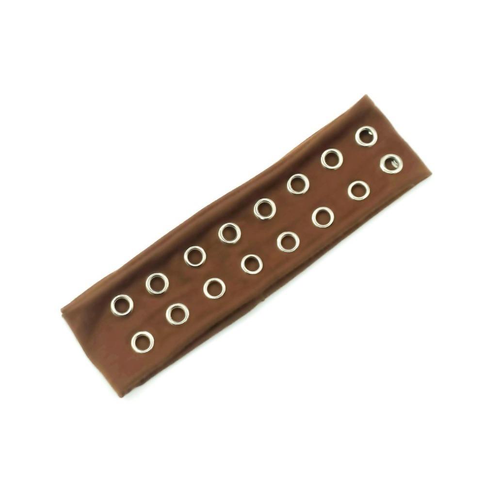 Metal Punk Headwrap with Eyelets Steampunk Grunge Style Headbands  Girls