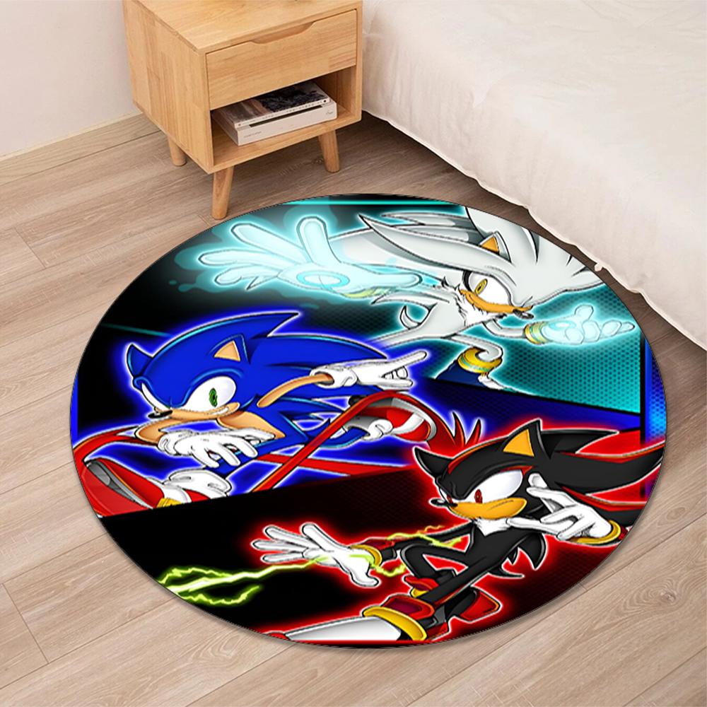 Runder Sonic-Teppich Teppich Stuhlteppich Bereichsteppich Eingang Fußmatten, für Bürostuhl Wohnzimmer Schlafzimmer Küche.