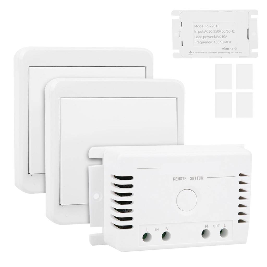 433MHz Wireless Switch Remote Control Double Control Panel Relay Transmitter AC85‑250V