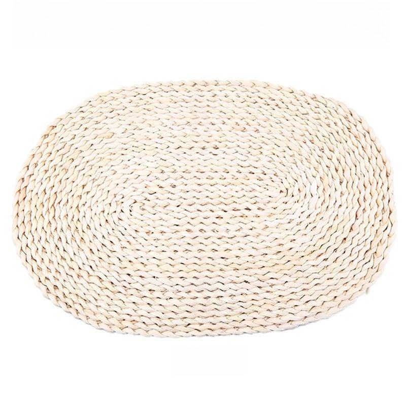 Corn Fur Woven Dining Table Mat Heat Insulation Pot Holder Round Coasters Coffee Drink Tea Cup