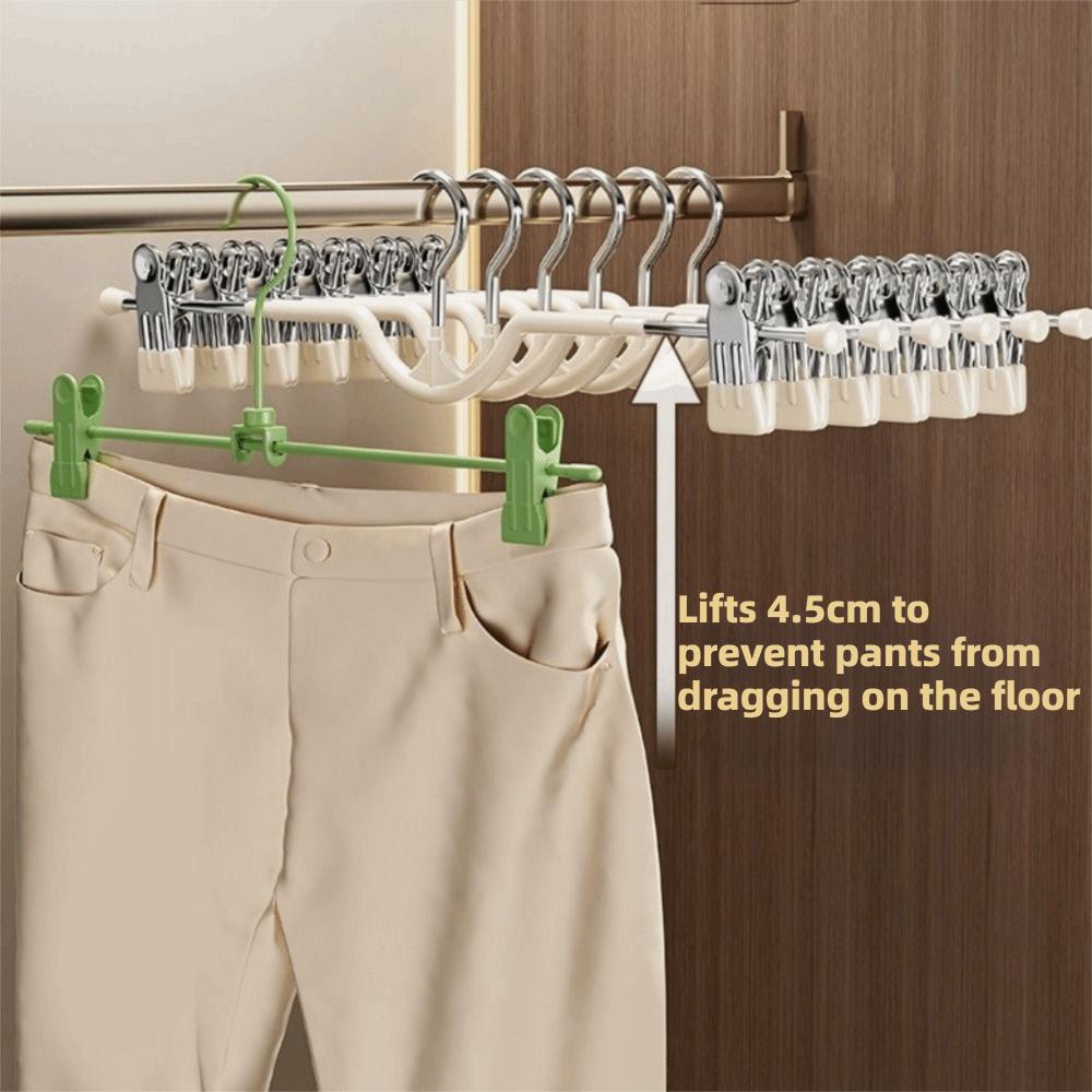 10PCS Non-slip Short Neck Trouser Clip Stainless Steel Adjustable Trouser Hanger  Women's Skirt