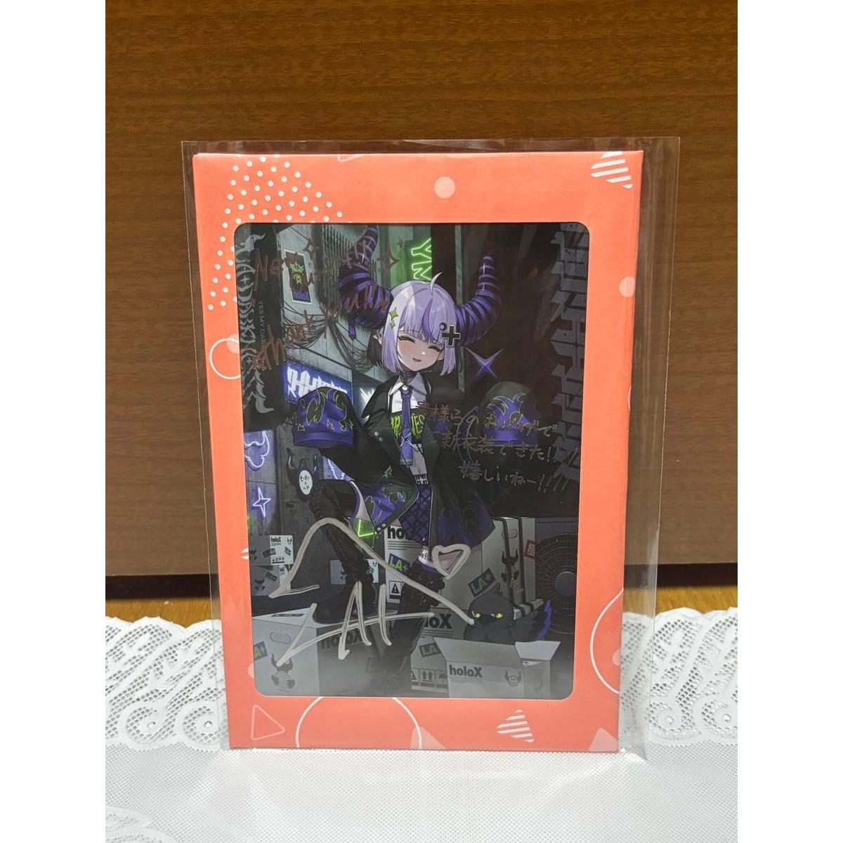 Used Hololive Laplace Darkness New Costume 3rd Anniversary Autographed Postcard hololive