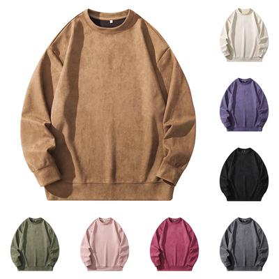 Men'S Fleece Round Neck Pullover With Fleece Solid Color Hoodie And Fleece Fleece Fleece Jacket