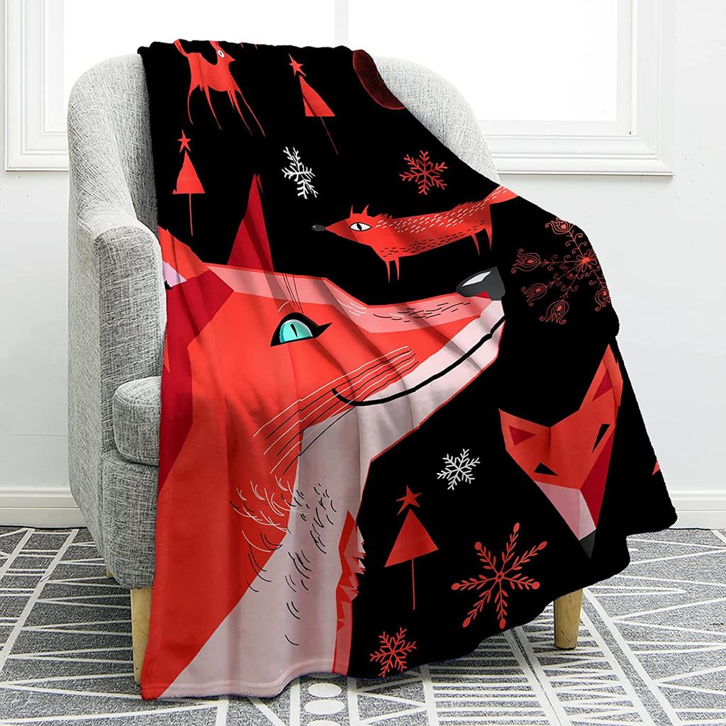 Fuchs-Decke für Mädchen, Jungen, Erwachsene, Fuchs-Geschenke, superweiche Überwurfdecken für Bett, Couch, Sofa, leichte Überwurf-Faultier-Decke, Bettwäsche