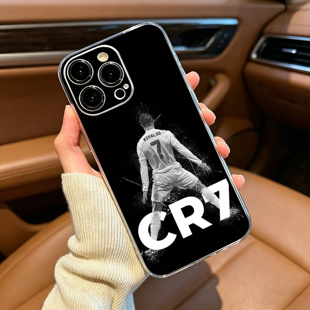 C-R-7 R-Ronaldo Phone Case For iPhone17,16,15,14,13,12,11 ,Pro Max,16/15/14 Plus Transparent Cover