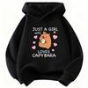 Just A Girl Who Love Capybara Hoodie Kids Cartoon Children's Sweatshirt Hoody for Boys Girls Casual Hoodies Funny Clothes