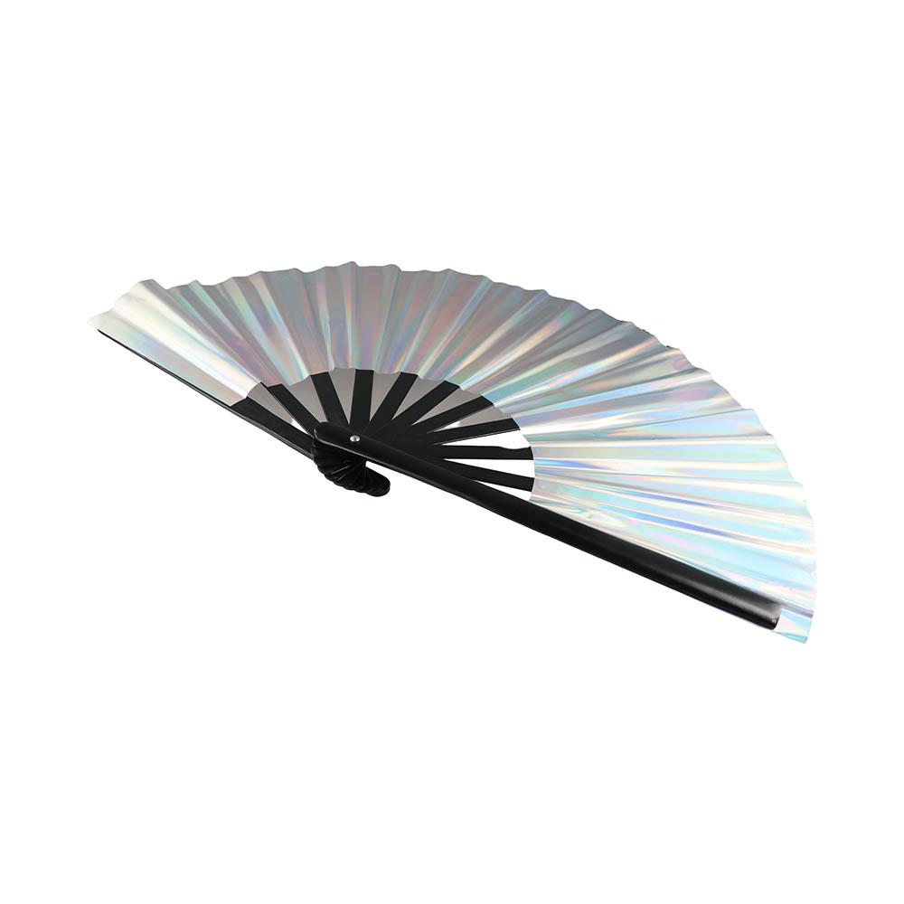 PVC Folding Hand Bamboo Handle Dancing Fan Kung Fu Fans Tai Chi Fan  Photography Prop
