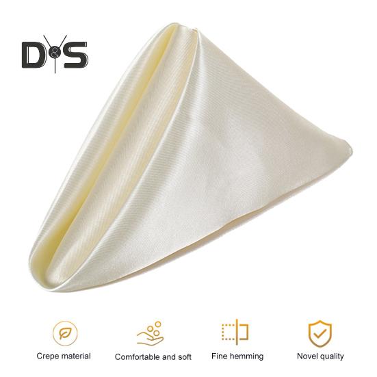 12 Pcs Nordic Style Satin Napkins Square Smooth Fabric Solid Color Anti-wrinkle Wedding Party Prom Banquet Ball Decoration Dinner Napkins
