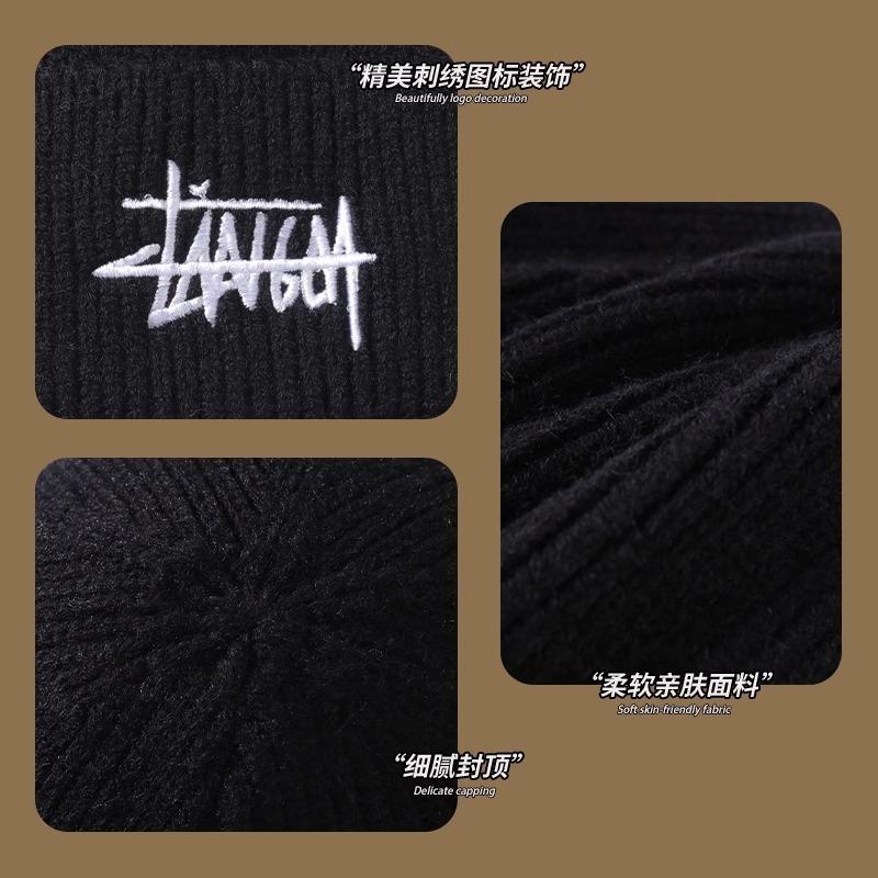 Knitted hat men's winter trendy brand big head circumference bag head cold hat versatile warm wool hat women show small face