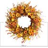 TEMPUS 22inch Thanksgiving Daisy Grain Wreath Autumn Harvest Wreath Eucalputs Leaves with Berries Wreath Fall Decor Front Door Indoor or Outdoor Wall