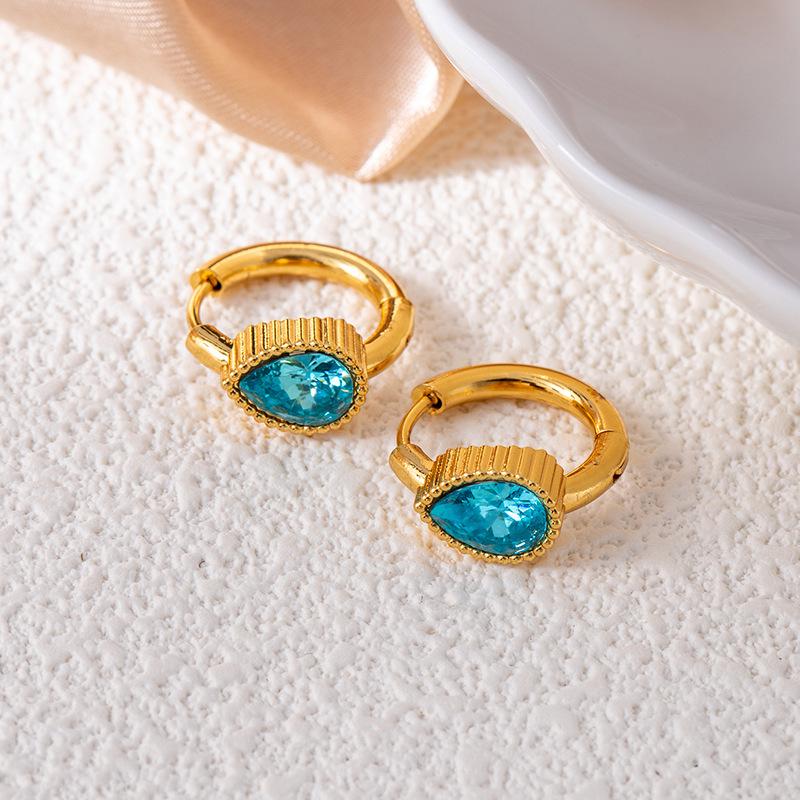 Hochwertige Edelstahl-Sternohrringe mit Vintage-Smaragd- und Zirkonkristallen