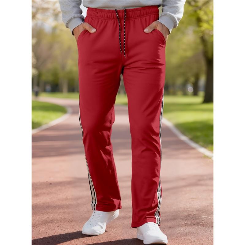 Pantaloni da Ginnastica a Strisce da Uomo Estivi Casual Gamba Dritta Pantaloni Atletici Vita Elastica Jogger