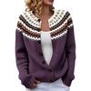 Fair Isle Color Block Single-Breasted Cardigan - Women's Autumn/Winter Knitwear