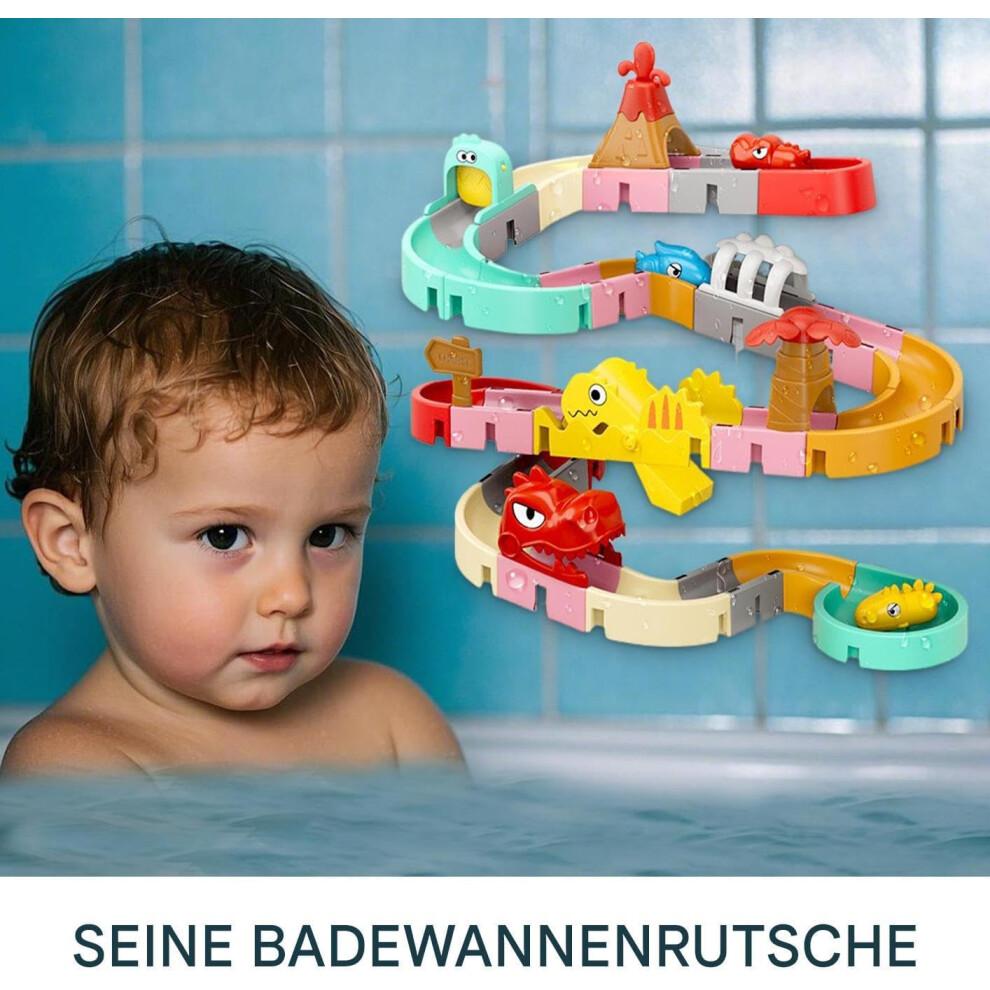 Bath Toy for Kids, Durable Water Slide with Strong Suction Cups | Interactive Dinosaur Bath Time Fun for Girls
