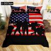 Soldier Duvet Cover Set King Size Soldier Helicopter Silhouette Bedding Set Microfiber 2/3pcs Green Black Military Quilt Cover