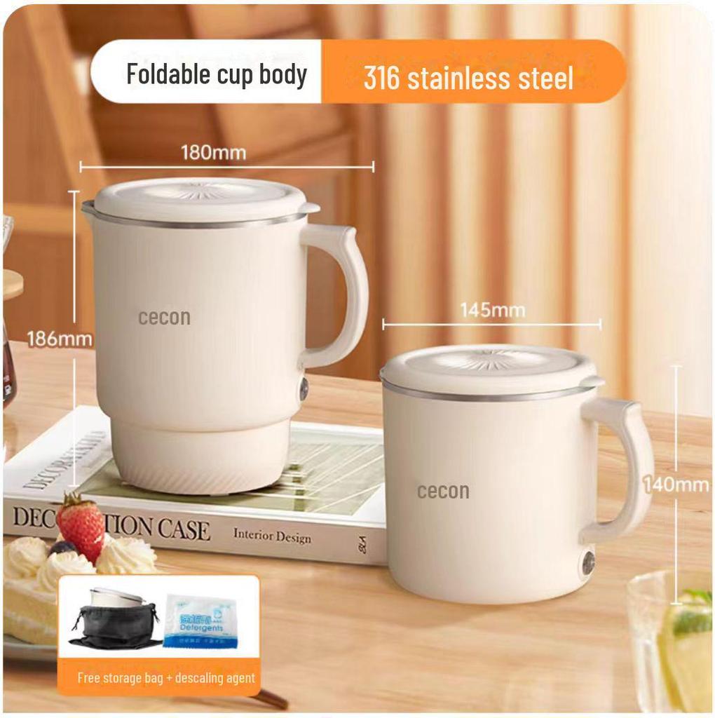 Xike Compact Folding Electric Travel Kettle - Insulated 304/316 Stainless Steel