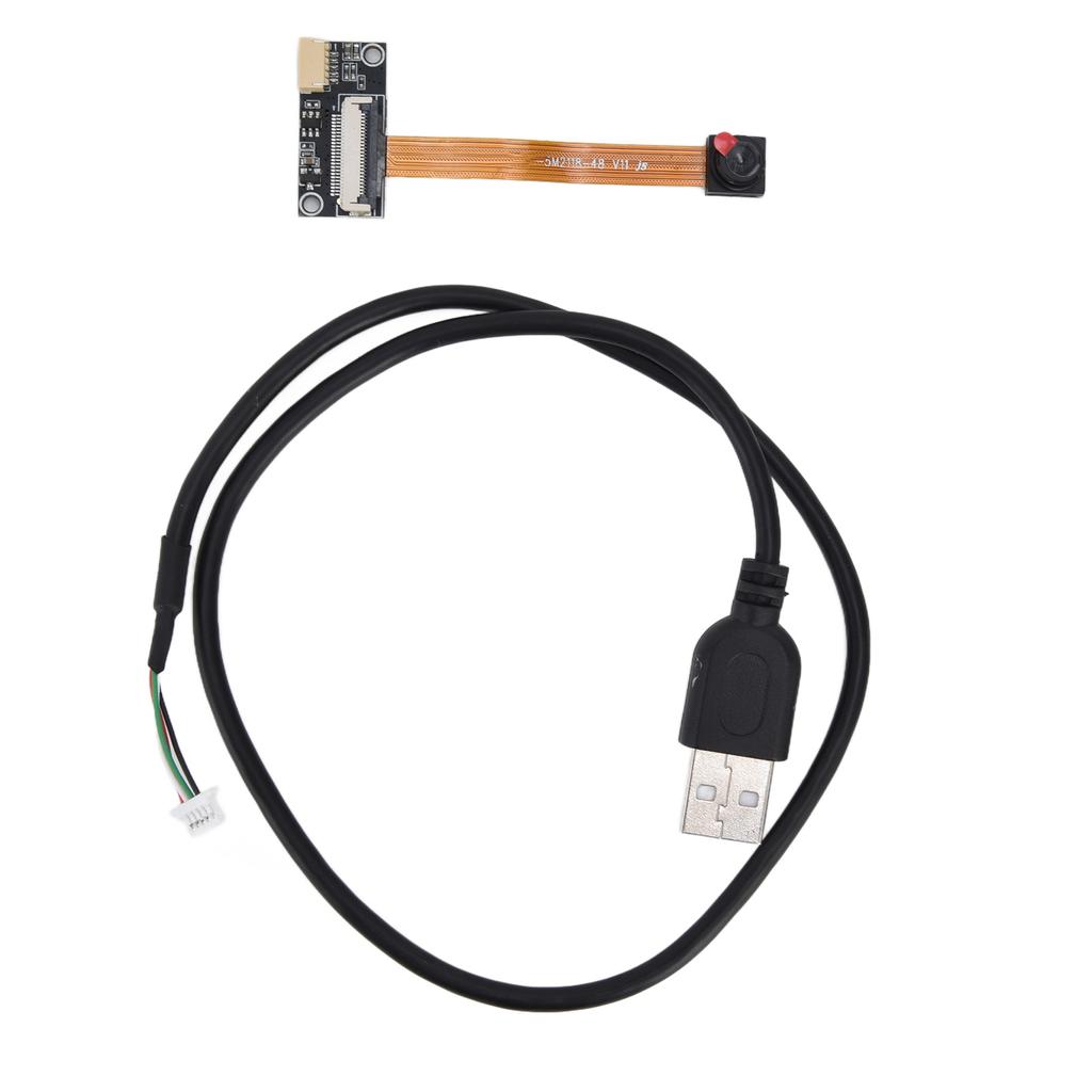 5MP Camera Module 1.8mm 180° Fixed Focus Webcam Board with USB Cable HBVCAM‑5M2118FF180‑48 V11