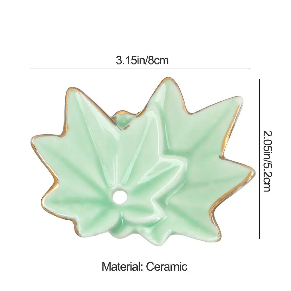 Creative Ceramic Cute Maple Incense Burner Plant Incense Holder Home Simple Agarwood Incense Stick  Table Decor