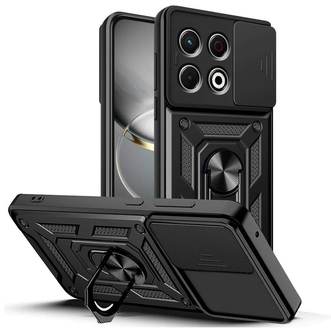 

Защитный чехол для камеры Tecno Spark 30 Pro 30C 20 Pro + 20c 10 Pro Spark Go 2025 Go 1 Armor Hybrid Metal Ring Holder Back Cover For Spark 30c 4G чёрный