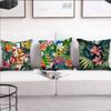 Fashion Tropical Jungle Flowers Plants Comfortable Soft Pillow Case for Sofa Living Room Home Office Decor and Protective Covers
