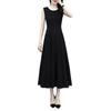 Women Sleeveless Midi Dress Summer Crew Neck Flowy Long Dress Beach Casual Pleated Swing Tank Dress
