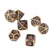 7pcs Metal Dice Set Men Women Holiday Party Tabletop Funny Polyhedral Dice Props for Card Game Type 2
