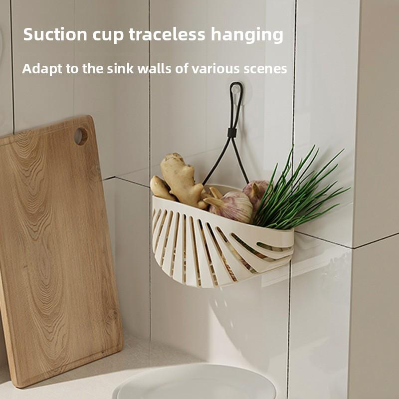 Sink Drain Rack Hanging Basket Artifact Kitchen Sink Rag Dishwashing Sponge Storage Punch-free Faucet Storage Rack