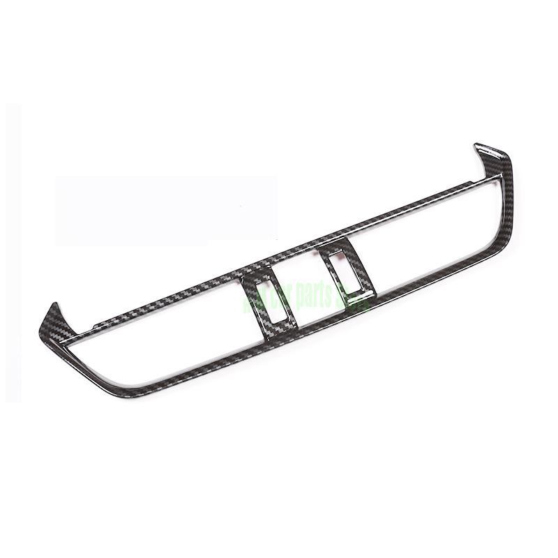 For Toy Ota RAV4   Silver  Carbon Fiber Style Interior Middle Center Console Air Condition Vent Outlet Cover Trim