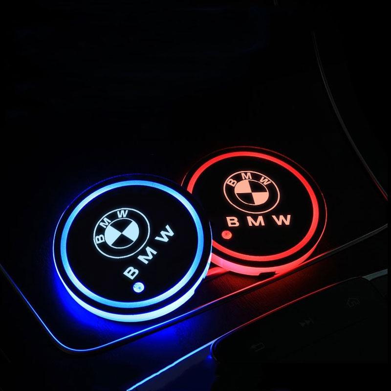 LED Luminous Car Water Cup Holder Coaster Lamp For BMW 3 5 6 7 1 Series Z4 X3 X6 E81 E71 E90 E93 F30 F10 E92 E60 E84