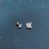 Silver Color Clover Zircon Stud Earrings for Women Sweet Exquisite Screw-Back Ear Piercing Jewelry Birthday Party Gifts