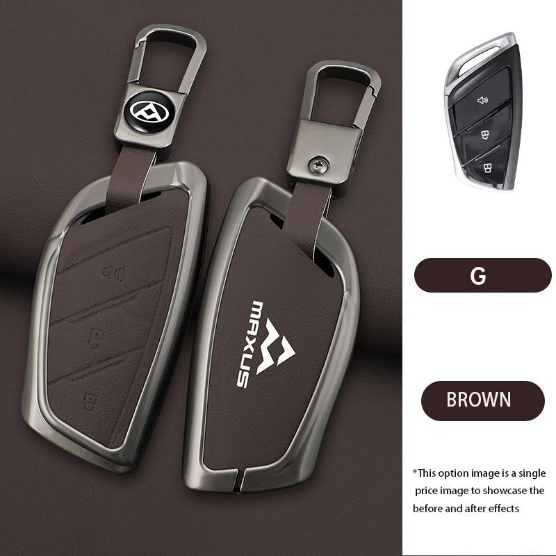 Zinc Alloy Leather Car Remote Key Cover Fob Case Protector Holder Shell For MAXUS G90 MPV MIFA 9 2022 Keychain Accessories