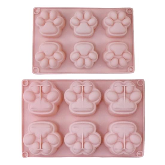 Cat Paw Silicone Mold Food-Grade Chocolate Mousse Cake Mold Easy-Release Reusable Baking Mold for DIY Dessert Soap Decompression Toy