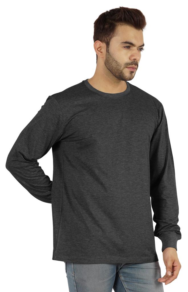 Inkmeso Men  S Cotton Long Sleeve T-shirt Basic Crew Neck Shirt