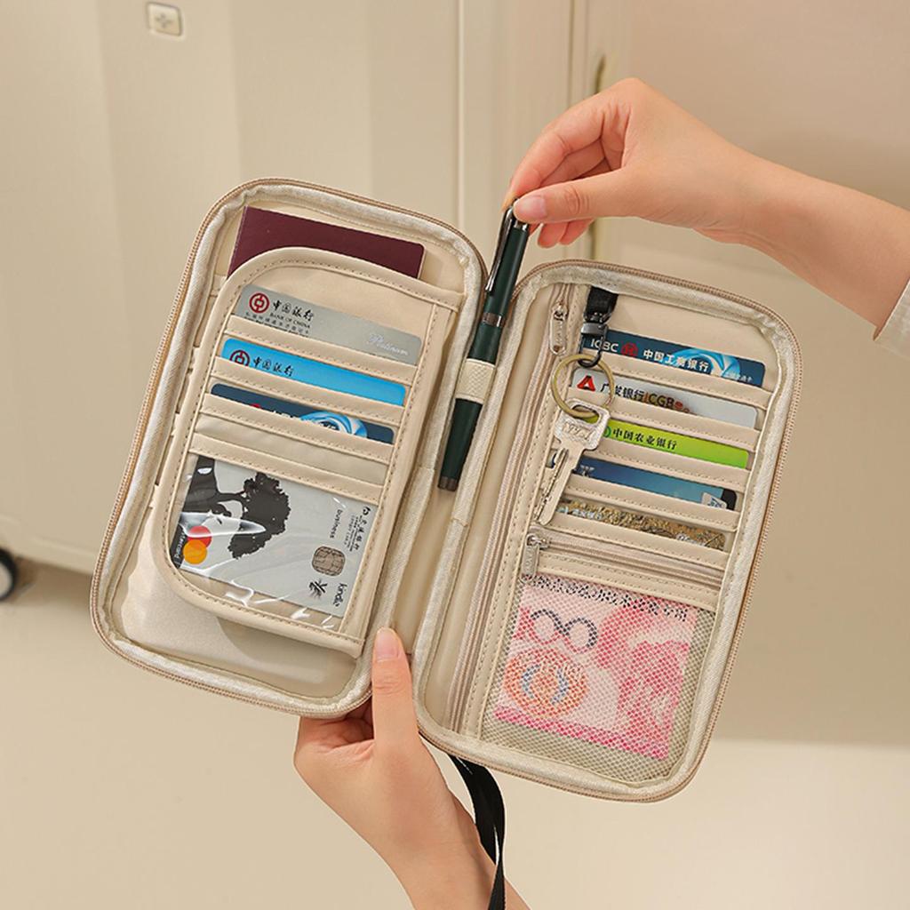 Unisex Passport and Ticket Holder, Anti-theft Multifunctional Travel Document and Credit Card Bag