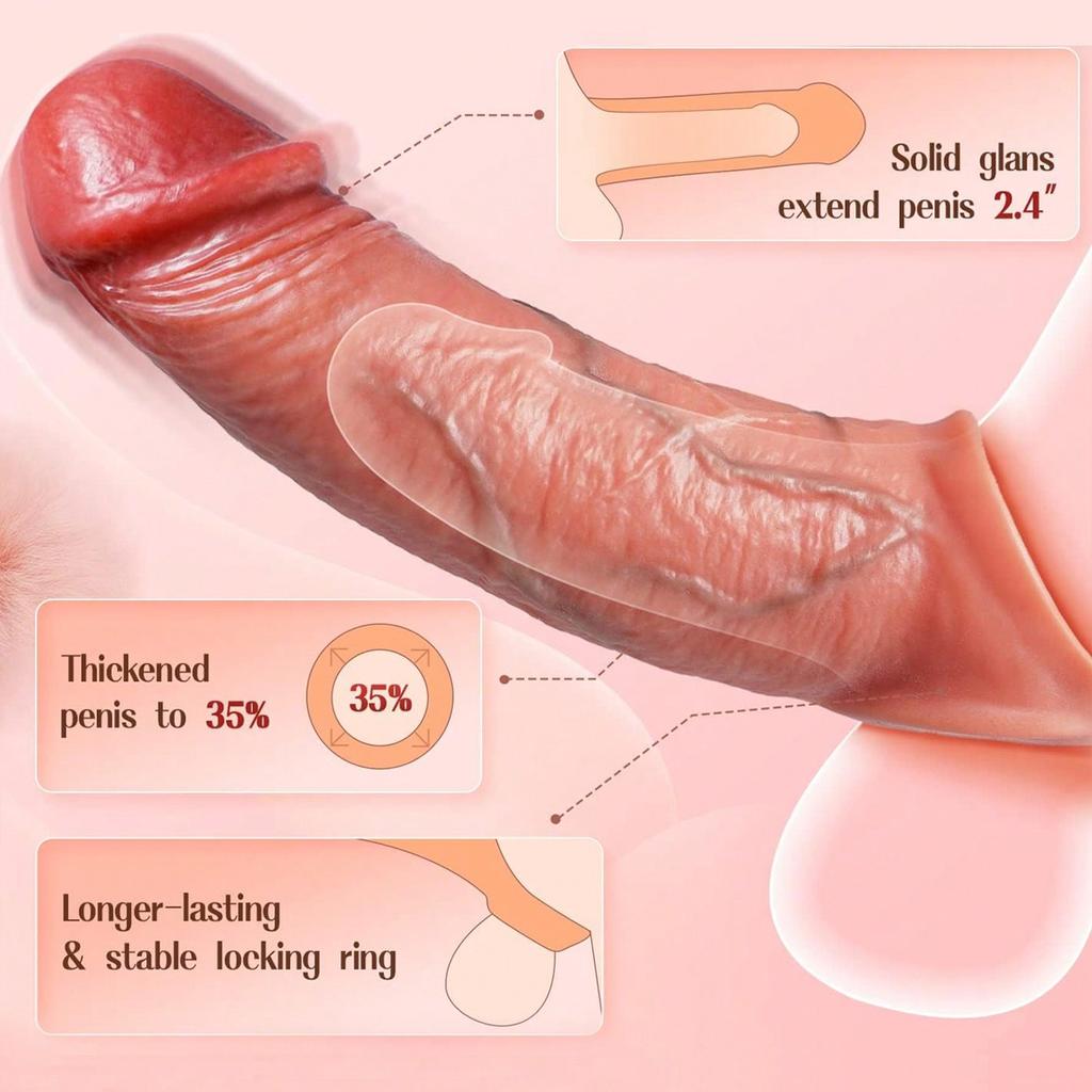 Male Penis Extender Reusable Penis Condom Extender Delayed Ejaculation Penis Condom Male Sex Toys Male Sex Toys