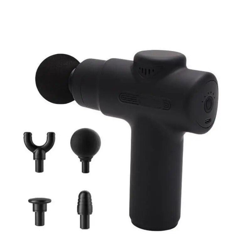 

4 головки массажный мини-пистолет массажер портативный умный электрический массажный пистолет многофункциональное домашнее фитнес-оборудование Type C Charge розовый