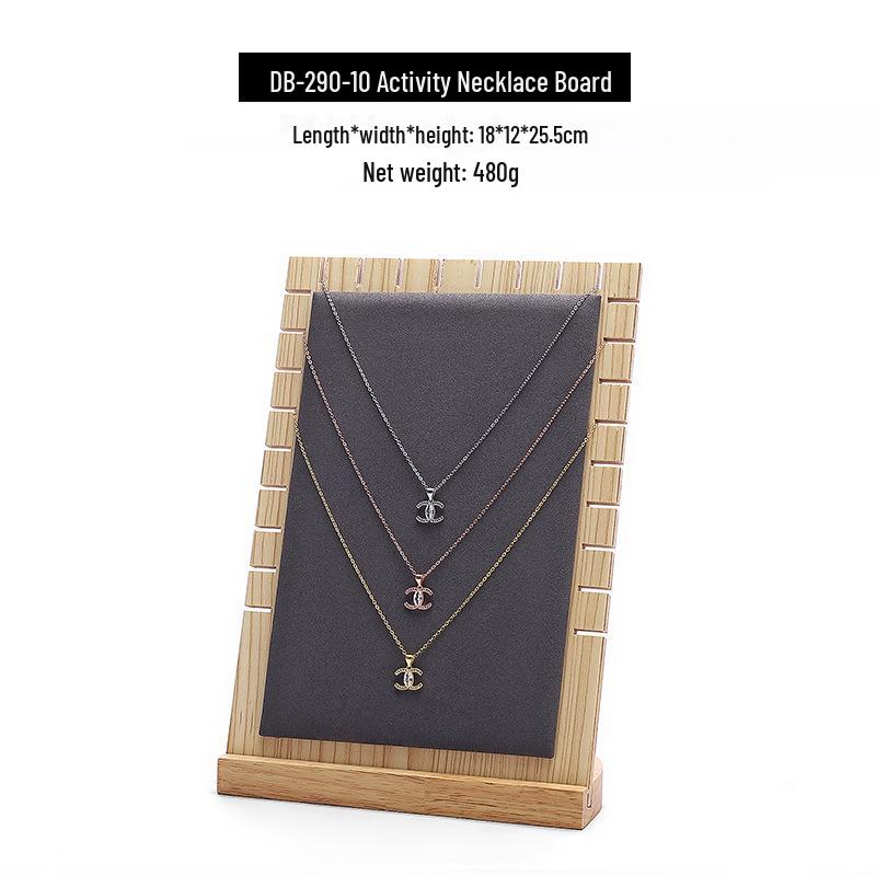 Solid Wood Jewelry Display Stand for Earrings, Rings, and Necklaces with Jade Tray