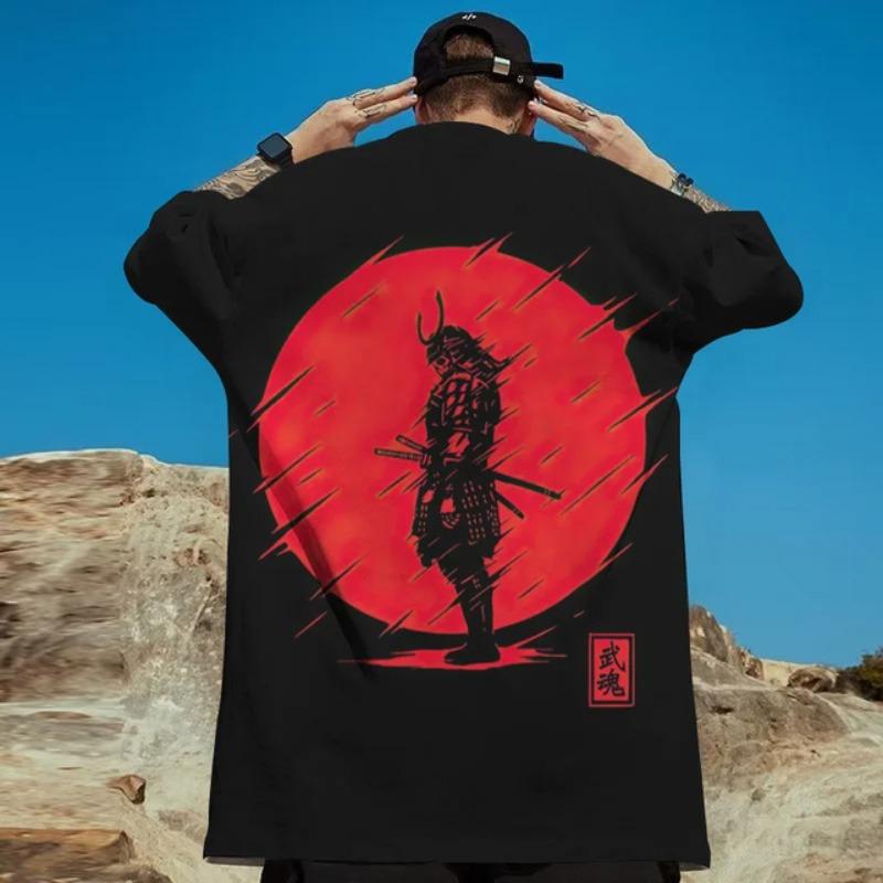 3D Japanese Samurai Demon Mask Print T-Shirts For Men Summer Casual Street Trend Top Loose Oversized Short Sleeve O-Neck T Shirt