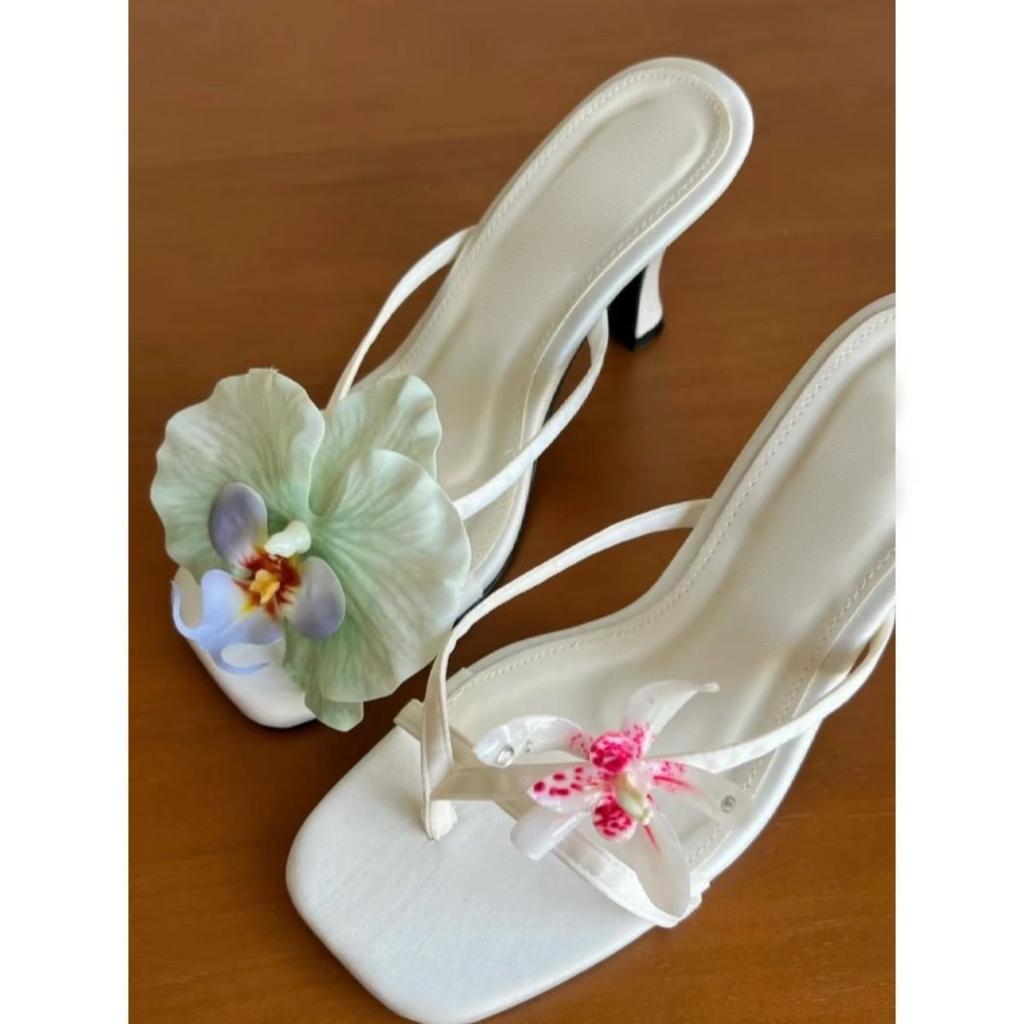 High Value 2025 Summer New Fairy Style Mandarin Duck Toe High Heels One Pedal Niche Design Outside Sandals