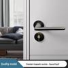 Universal Magnetic Black Bedroom Door Handle Lock - Silent, Solid Wood Design