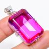 Bi-Color Tourmaline Gemstone 925 Sterling Silver Jewelry Pendant 1.81" KJ-186