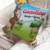 Curious G-George Cartoon Lucky Dragon Pillow Cover Sofa Cushion Cover Home Room Decoration Children Gift