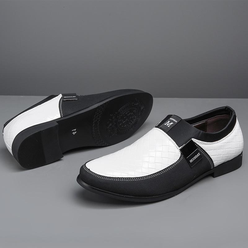 

2025 новая мужская обувь лето туфли из кожи на одной педали мужская обувь закрывает ноги круглый носок повседневная кожаная обувь мужская деловая 48 белый