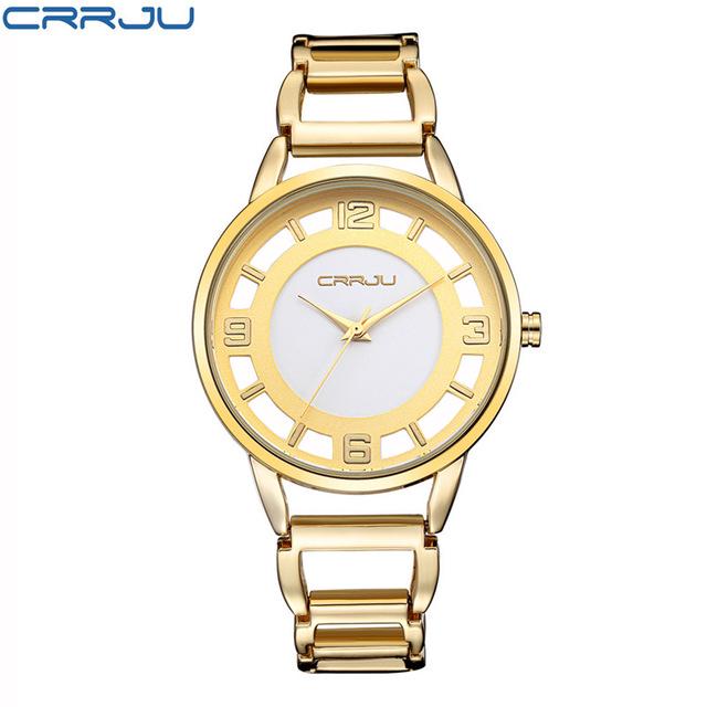 

Женские часы Ультратонкий ремешок из нержавеющей стали с аналоговым дисплеем Кварцевые наручные часы Роскошные зимние часы золотистый