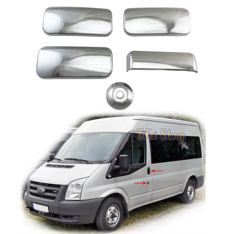 ABS Chrome Car Accessory Door Handle Bowl Covers Trim Paste Style For Ford Transit Tourneo MK6 MK7 2007 2008 2009 2010 2011 2013