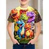 Children's Clothing Boys T-Shirt Children's T-Shirts 3D Dinosaur Graphic Print Kids Summer Clothes Fashion Casual Tees Girl Tops
